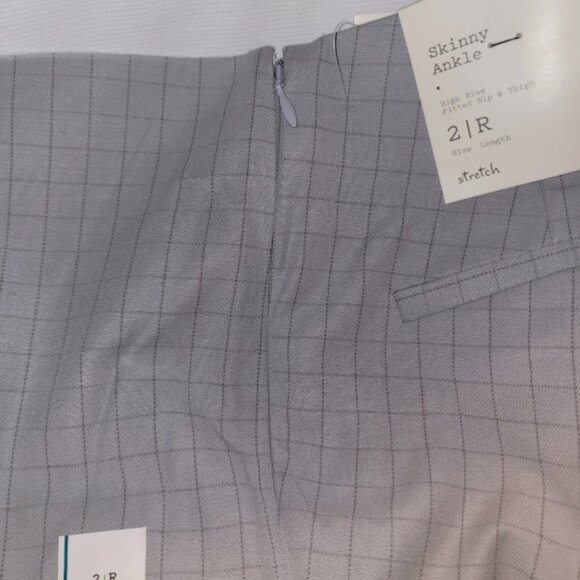 A New Day Grey Windowpane Pinstripe Slacks, Size 8 - Picture 5 of 5